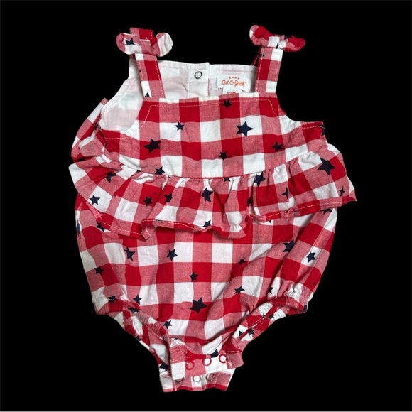 Baby Girl Gingham Romper 0-3M Cat & Jack - Picture 1 of 6